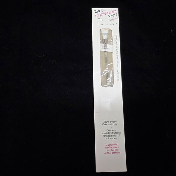 Talon Zipper 7" col 509 Tan Polyester All Fabric 1977 USA Lightweight Knit - Picture 2 of 4